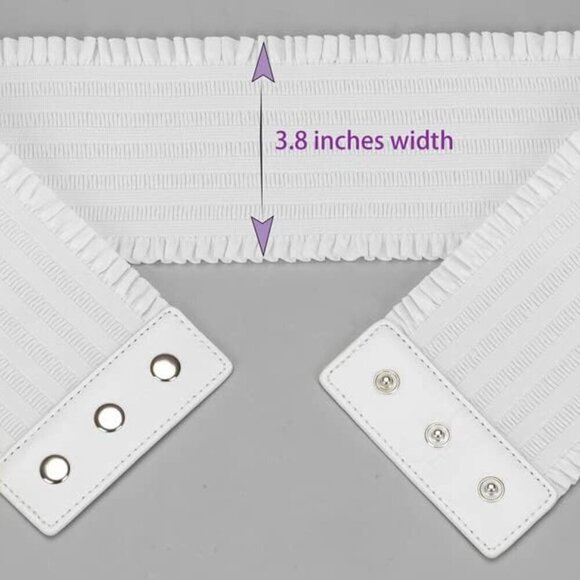 Women's Stretchy Elastic Wide Belt Waist Cincher Corset Dress Accessory - Picture 3 of 9